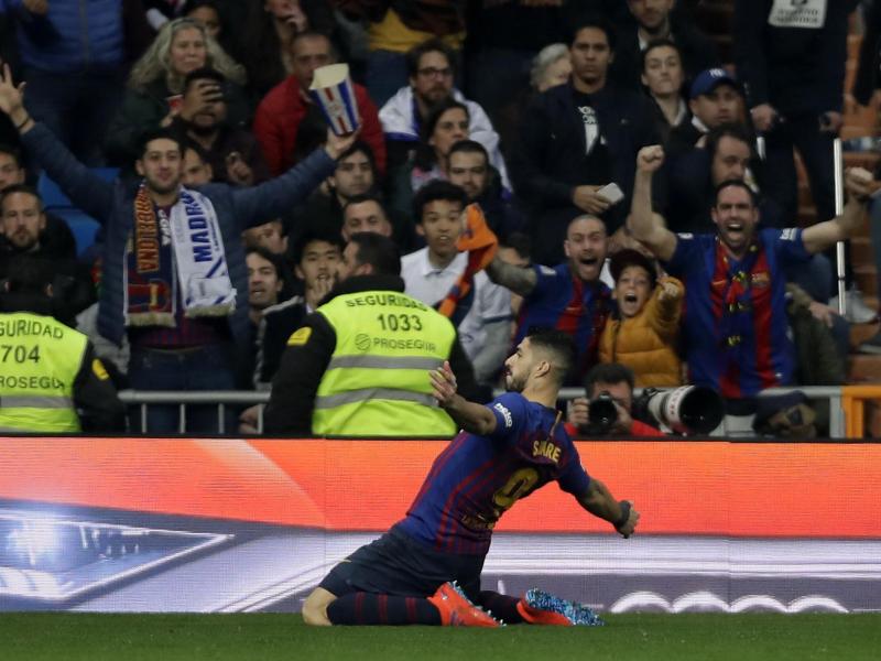 Erzielte gleich zwei Treffer gegen Real Madrid: Barcelonas Stürmer Luis Suarez. Foto: Manu Fernandez/AP