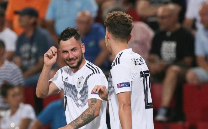 Stehen mit der U21 im EM-Finale: Luca Waldschmidt (r) und Marco Richter. Foto: Cezarao De Luca