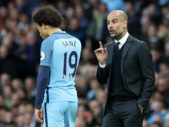 Gehen City-Coach Pep Guardiola und Leroy Sané bald getrennte Wege? Foto: Martin Rickett/Press Association Gehen City-Coach Pep Guardiola und Leroy Sané bald getrennte Wege? Foto: Martin Rickett/Press Association