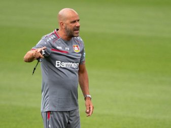 Trainer Peter Bosz strebt mit Bayer Leverkusen attraktiven Fußball an. Foto: Marius Becker Trainer Peter Bosz strebt mit Bayer Leverkusen attraktiven Fußball an. Foto: Marius Becker