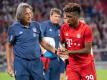 Kingsley Coman (r) musste nur fünf Minuten nach seiner Einwechslung wieder vom Platz. Foto: Sven Hoppe