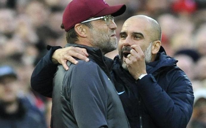 Treffen im englischen Supercup aufeinander: Jürgen Klopp (l) und Pep Guardiola. Foto: Rui Vieira/AP
