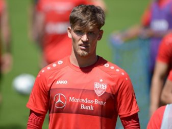 Fehlt dem VfB Stuttgart in Rostock: Keeper Gregor Kobel. Foto: Maximilian Haupt Fehlt dem VfB Stuttgart in Rostock: Keeper Gregor Kobel. Foto: Maximilian Haupt