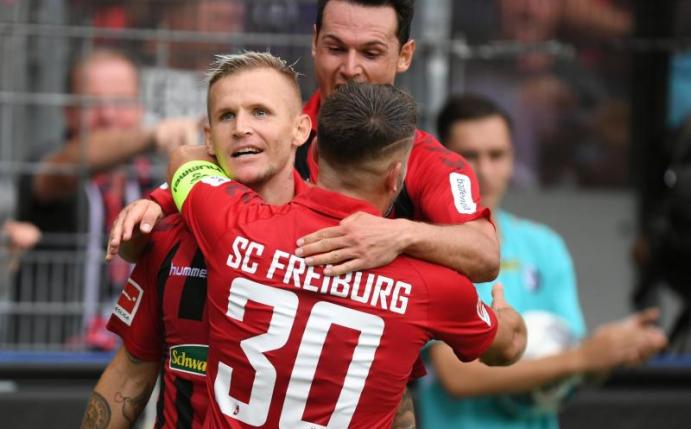 Der SC Freiburg feierte einen späten, aber klaren Heimsieg gegen den FSV Mainz 05. Foto: Patrick Seeger