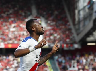 Jordan Ayew von Crystal Palace jubelt über sein Tor gegen Man United. Foto: Alastair Grant/AP