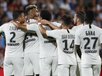 Eric Maxim Choupo-Moting (2.v.l.) traf erneut für PSG. Foto: Jean-Francois Badias/AP Eric Maxim Choupo-Moting (2.v.l.) traf erneut für PSG. Foto: Jean-Francois Badias/AP
