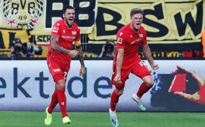 Bülter (r.) traf beim Union-Sieg gegen den BVB doppelt