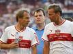 VfB-Idole unter sich: Jürgen Klinsmann (l) und Guido Buchwald. Foto: Marijan Murat