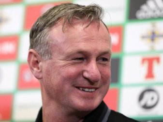 Freut sich auf das Duell mit dem DFB-Team: Nordirland-Coach Michael O'Neill. Foto: Brian Lawless/PA Wire Freut sich auf das Duell mit dem DFB-Team: Nordirland-Coach Michael O'Neill. Foto: Brian Lawless/PA Wire