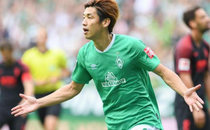 Werders Yuya Osako hat sich am Oberschenkel verletzt. Foto: Carmen Jaspersen