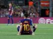 Hat sich im Spiel gegen den FC Villarreal eine Adduktorenzerrung zugezogen: Barcelonas Lionel Messi. Foto: Joan Monfort/AP