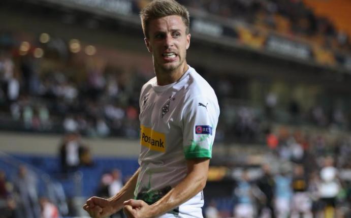 Erzielte den Ausgleich für Borussia Mönchengladbach: Patrick Herrmann. Foto: Friso Gentsch/dpa