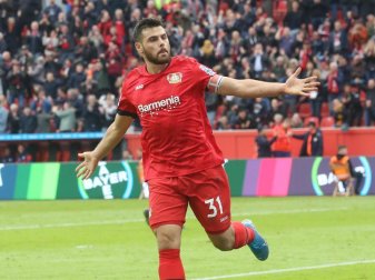 Hat 2019 bislang 25 Scorerpunkte gesammelt: Der Leverkusener Torschütze Kevin Volland jubelt. Foto: Roland Weihrauch/dpa Hat 2019 bislang 25 Scorerpunkte gesammelt: Der Leverkusener Torschütze Kevin Volland jubelt. Foto: Roland Weihrauch/dpa