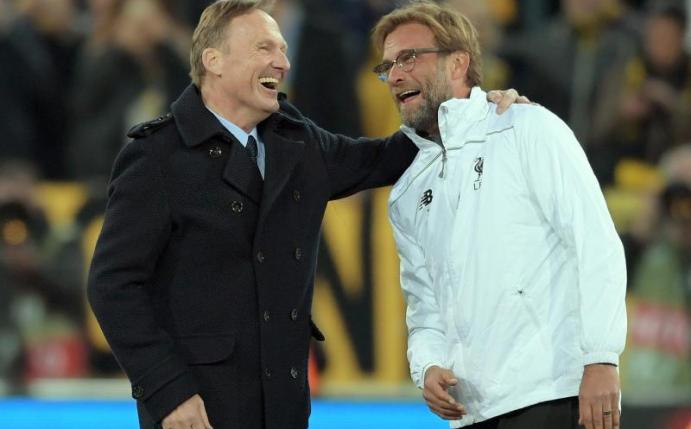 Arbeiteten viele Jahre erfolgreich bei Borussia Dortmund: Hans-Joachim Watzke und Jürgen Klopp. Foto: Federico Gambarini/dpa