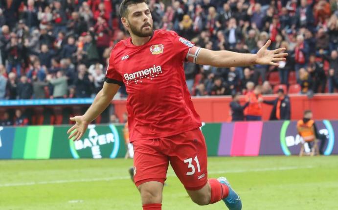 Fühlt sich wohl in Leverkusen: Angreifer Kevin Volland. Foto: Roland Weihrauch/dpa