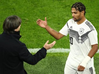 Hat bei der Nationalmannschaft oft Grund zum Jubel: Serge Gnabry. Foto: Christian Charisius/dpa Hat bei der Nationalmannschaft oft Grund zum Jubel: Serge Gnabry. Foto: Christian Charisius/dpa