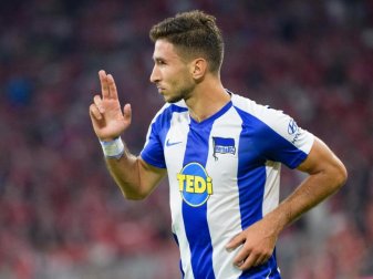 Ist vom FC Liverpool an Hertha BSC ausgeliehen: Marko Grujic. Foto: Matthias Balk/dpa Ist vom FC Liverpool an Hertha BSC ausgeliehen: Marko Grujic. Foto: Matthias Balk/dpa
