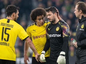 Musste gegen Gladbach verletzt vom Platz: BVB-Keeper Roman Bürki. Foto: Bernd Thissen/dpa Musste gegen Gladbach verletzt vom Platz: BVB-Keeper Roman Bürki. Foto: Bernd Thissen/dpa