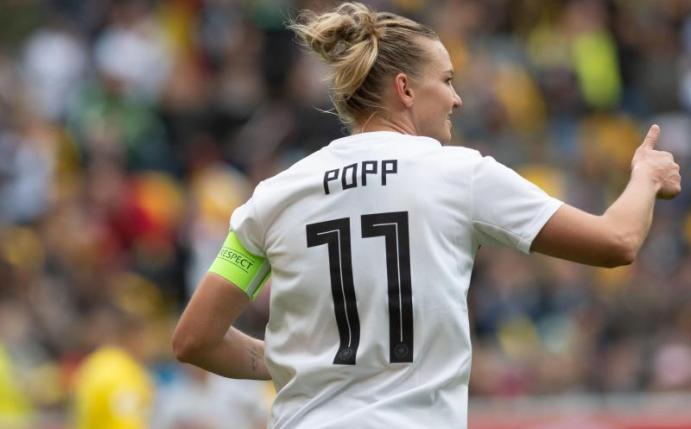 Wird für die deutschen Frauen nicht in Wembley auflaufen: Alexandra Popp. Foto: Bernd Thissen/dpa