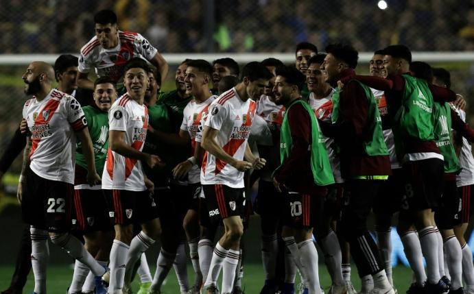 River-Plate-Spieler bejubeln Finaleinzug