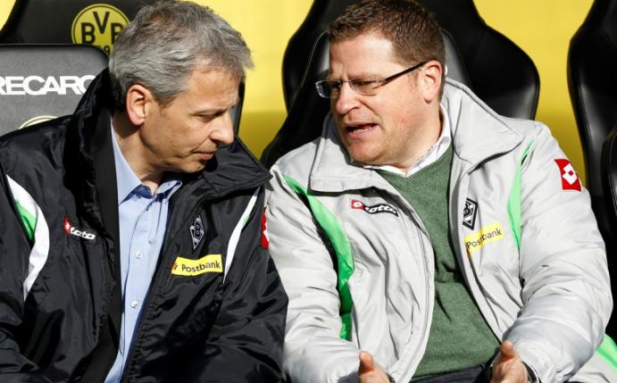 Favre und Eberl (r.) arbeiteten von 2011 bis 2015 zusammen