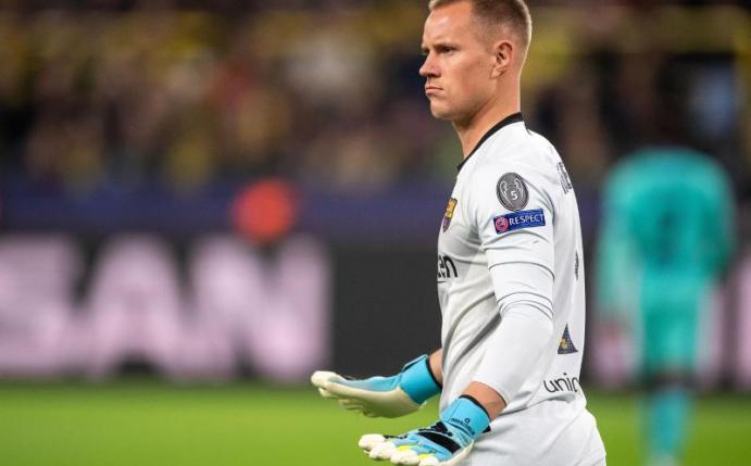 Geht mit seinen Mitspielern kritisch ins Gericht: Barca-Keeper Marc-André ter Stegen. Foto: Marius Becker/dpa