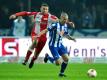 Zuletzt trafen Hertha BSC und der 1. FC Union Berlin im Jahr 2013 in der zweiten Liga in einem Punktspiel aufeinander. Foto: Jan-Philipp Strobel/dpa