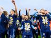 Die Spieler von Djurgårdens IF feiern den 12. Meistertitel. Foto: Carl Sandin/Bildbyran via ZUMA Press/dpa