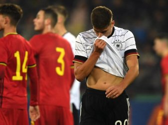 Die Auswahl von Stefan Kuntz verlor 2:3 gegen Belgien. Foto: Patrick Seeger/dpa Die Auswahl von Stefan Kuntz verlor 2:3 gegen Belgien. Foto: Patrick Seeger/dpa