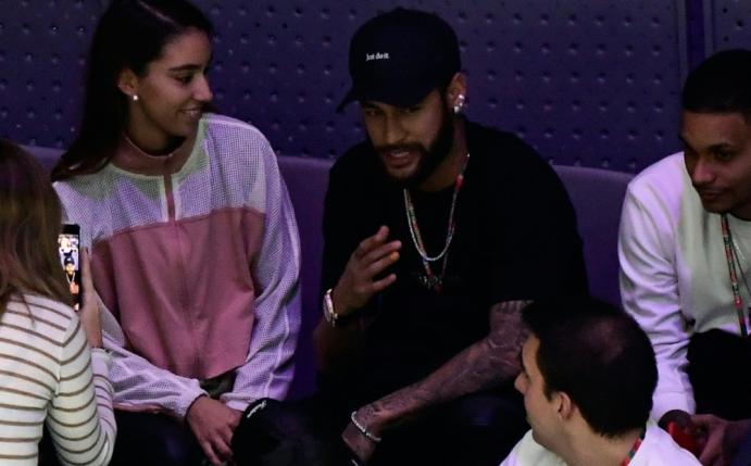 Neymar (m.) beim Besuch des Davis Cups in Madrid