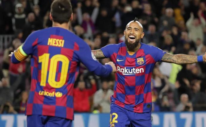 Arturo Vidal (l) hat gegen CD Leganés zum 2:1-Endstand getroffen. Foto: Emilio Morenatti/AP/dpa