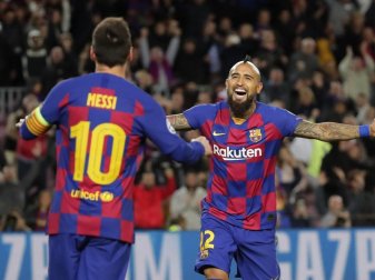 Arturo Vidal (l) hat gegen CD Leganés zum 2:1-Endstand getroffen. Foto: Emilio Morenatti/AP/dpa Arturo Vidal (l) hat gegen CD Leganés zum 2:1-Endstand getroffen. Foto: Emilio Morenatti/AP/dpa