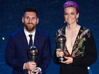 Die Favoriten: Lionel Messi (l.) und Megan Rapinoe (r.) Die Favoriten: Lionel Messi (l.) und Megan Rapinoe (r.)