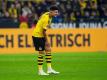 Dortmunds Jadon Sancho litt in der Partie gegen RB Leipzig unter Krämpfen. Foto: Guido Kirchner/dpa