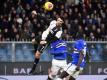 Hoch in der Luft: Juves Cristiano Ronaldo bei seinem Siegtor bei Sampdoria Genua. Foto: Luca Zennaro/ANSA/dpa