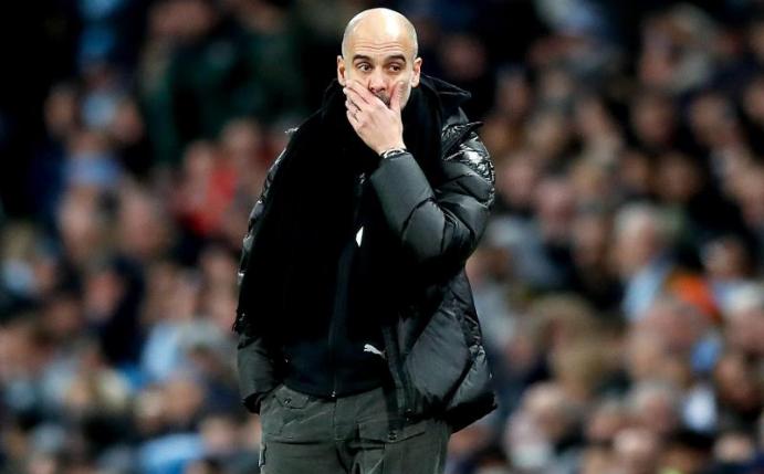 Glaubt nicht mehr an den Meister-Titel: Manchester Citys Coach Pep Guardiola. Foto: Martin Rickett/PA Wire/dpa