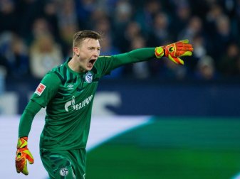 Schalkes Torwart Markus Schubert sichert seinem Kollegen Alexander Nübel Unterstützung zu. Foto: Rolf Vennenbernd/dpa