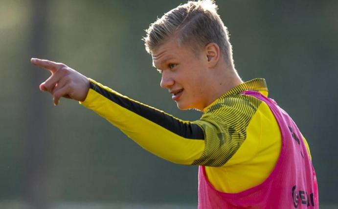 Neu beim BVB: Erling Haaland. Foto: David Inderlied/dpa