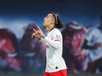 Leipzigs Yussuf Poulsen erzielte den Endstand im Test gegen Osnabrück. Foto: Jan Woitas/dpa-Zentralbild/dpa Leipzigs Yussuf Poulsen erzielte den Endstand im Test gegen Osnabrück. Foto: Jan Woitas/dpa-Zentralbild/dpa