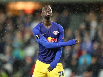 Verlässt RB Leipzig Richtung England: Jean-Kévin Augustin. Foto: Jan Woitas/zb/dpa Verlässt RB Leipzig Richtung England: Jean-Kévin Augustin. Foto: Jan Woitas/zb/dpa