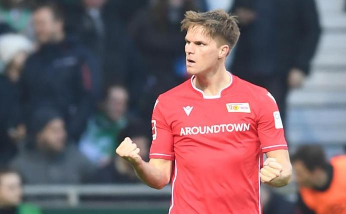 Erzielte beide Tore beim 2:0-Sieg von Union Berlin in Bremen: Marius Bülter. Foto: Carmen Jaspersen/dpa