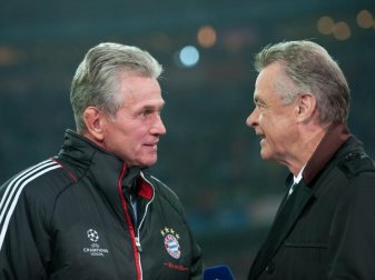 Ehemalige Bayern-Trainer unter sich: Jupp Heynckes (l) und Ottmar Hitzfeld. Foto: picture alliance / dpa