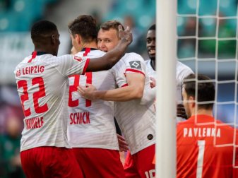 Die Leipziger siegten locker gegen Werder Bremen. Foto: Robert Michael/dpa Die Leipziger siegten locker gegen Werder Bremen. Foto: Robert Michael/dpa
