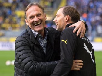 BVB-Geschäftsführer Hans-Joachim Watzke (l) und der damalige Dortmunder Trainer Thomas Tuchel im Jahr 2015. Foto: picture alliance / Marius Becker/dpa BVB-Geschäftsführer Hans-Joachim Watzke (l) und der damalige Dortmunder Trainer Thomas Tuchel im Jahr 2015. Foto: picture alliance / Marius Becker/dpa