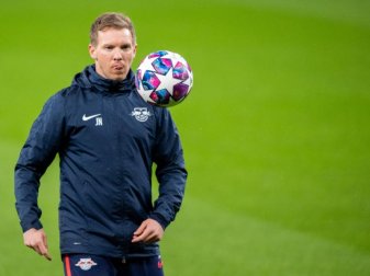 Zum ersten Mal in London zu Gast: Leipzig-Coach Julian Nagelsmann. Foto: Robert Michael/dpa-Zentralbild/dpa Zum ersten Mal in London zu Gast: Leipzig-Coach Julian Nagelsmann. Foto: Robert Michael/dpa-Zentralbild/dpa