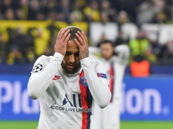 Angefressen: PSG-Star Neymar nach der Pleite beim BVB. Foto: Bernd Thissen/dpa