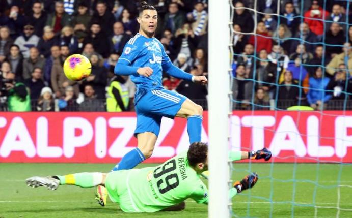 Brachte Juventus Turin mit 1:0 in Führung: Superstar Cristiano Ronaldo. Foto: Lapresse/Filippo Rubin/Lapresse via ZUMA Press/dpa