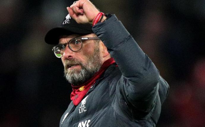 Liverpools Coach Jürgen Klopp bejubelt den 18. Sieg in Serie. Foto: Peter Byrne/PA Wire/dpa