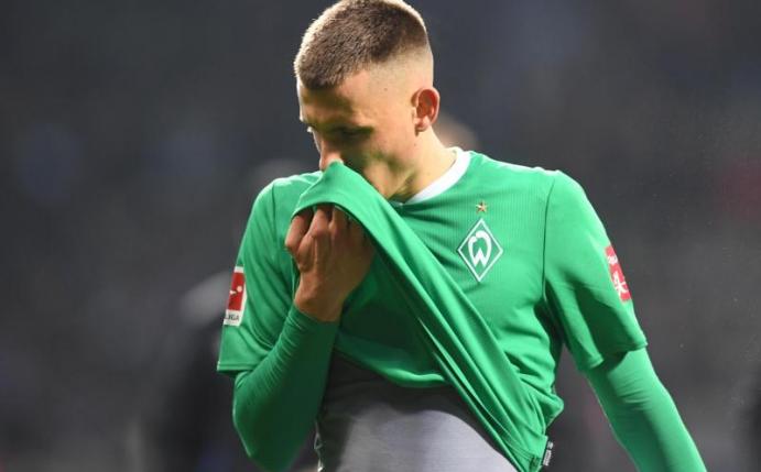 Mit Werder Bremen tief im Abstiegskampf: Maximilian Eggestein. Foto: Carmen Jaspersen/dpa