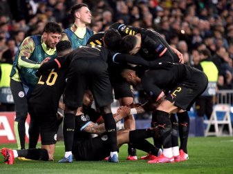 Die ManCity-Profis feiern den Auswärtssieg bei Real Madrid. Foto: Nick Potts/PA Wire/dpa Die ManCity-Profis feiern den Auswärtssieg bei Real Madrid. Foto: Nick Potts/PA Wire/dpa